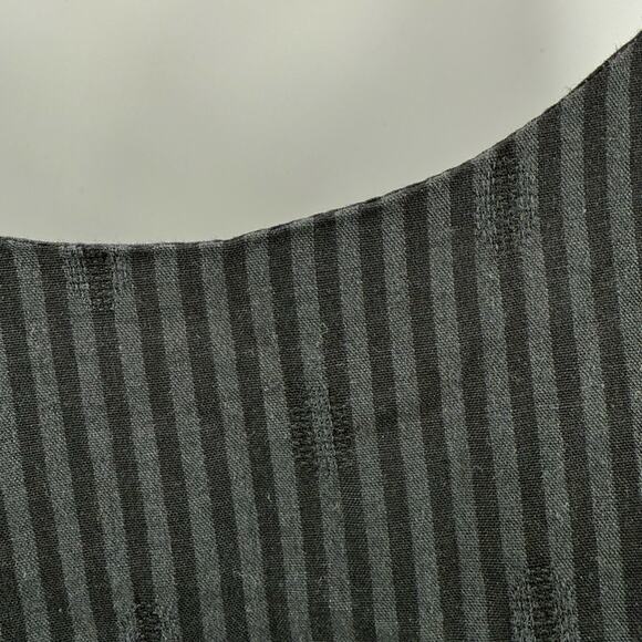 J. Jill Dress SZ Petite Medium Tiered Flounce Hem Midi Blk Gray Stripe Cotton - Picture 9 of 16